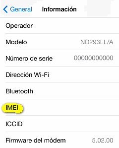 Como comprobar el nmero IMEI en un iPhone